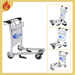Stainless Steel or Aluminum Airport Luggage Trolley Cart